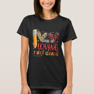Camiseta 100 días de amor de primer grado Corazón 100 días 
