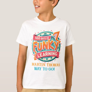 Camiseta 100 días de aprendizaje funky: diseño personalizad