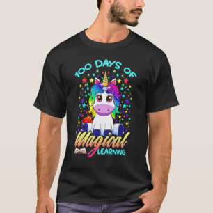 Camiseta 100 días de aprendizaje mágico de Unicornio Feliz 