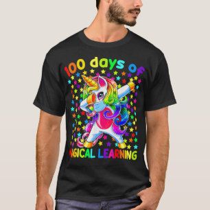 Camiseta 100 días de aprendizaje mágico sobre la máscara de