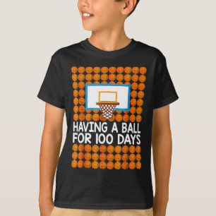 Camiseta 100 días de baile de básquetbol escolar regalo de