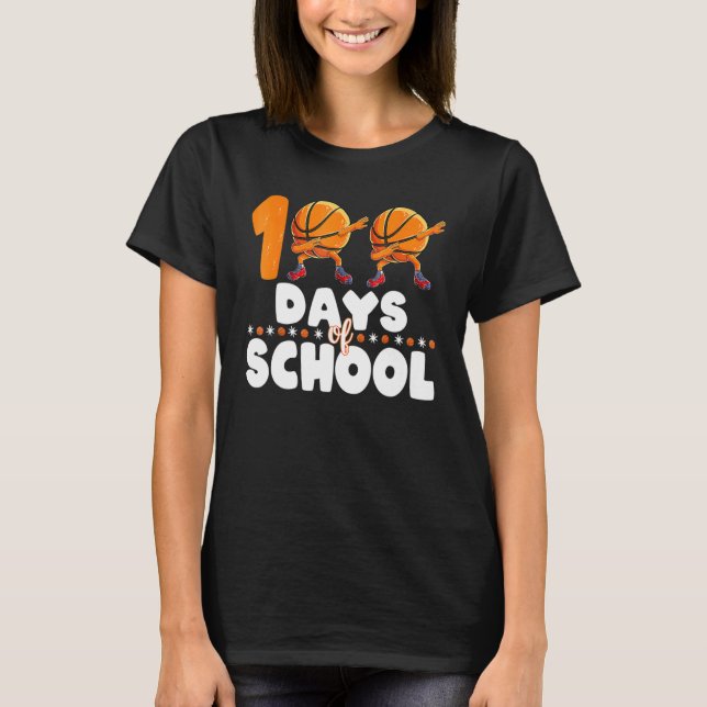 Camiseta 100 días de baile de básquetbol escolar regalo de  (Anverso)