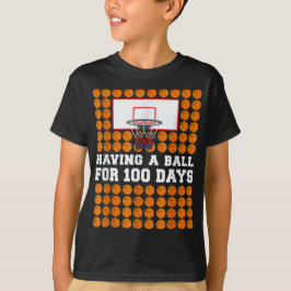 Camiseta 100 Días De Baloncesto Escolar Bolas Del 100º Día 