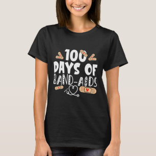 Camiseta 100 días de banda-ayuda - enfermera escolar 100 dí