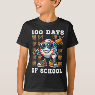 Camiseta 100 Días De Béisbol Escolar 100º Día De La Escuela