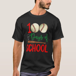 Camiseta 100 Días De Béisbol Escolar 100º Día De La Escuela