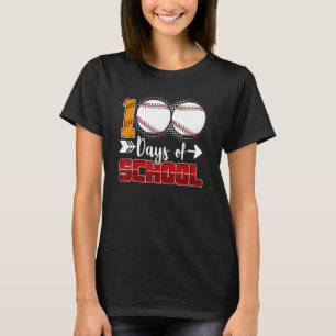 Camiseta 100 días de béisbol escolar 100 días más inteligen