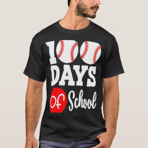 Camiseta 100 Días De Béisbol Escolar 100 Días Más Inteligen