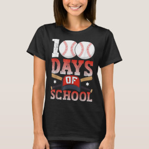 Camiseta 100 Días De Béisbol Escolar 100 Días Para Estudian