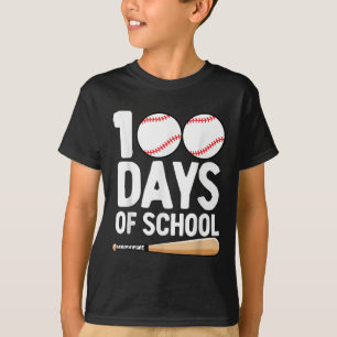 Camiseta 100 Días De Béisbol Escolar 100 Días Para Niños