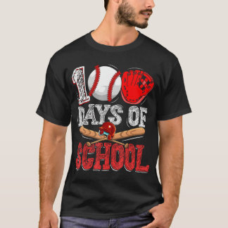 Camiseta 100 Días De Béisbol Escolar Niños Estudiantes De 1