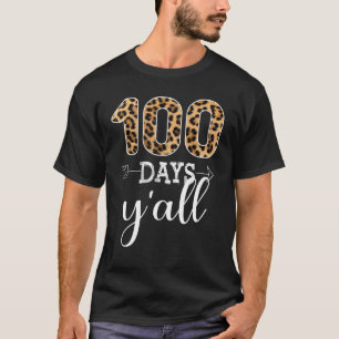 Camiseta 100 Días De Búfalo De Leopardo Estudiantil