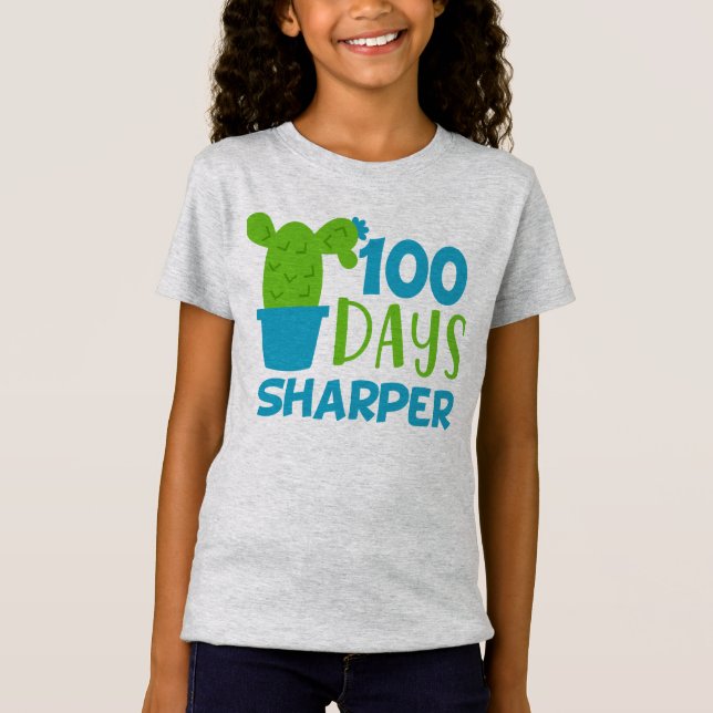 Camiseta 100 días de Cactus más aguda, 100 días de escolari (Anverso)