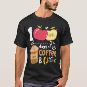 Camiseta 100 días de café; caos - 100 días de escuela