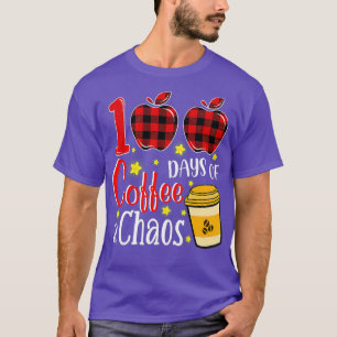 Camiseta 100 días de café caos profesores graciosos 100 día