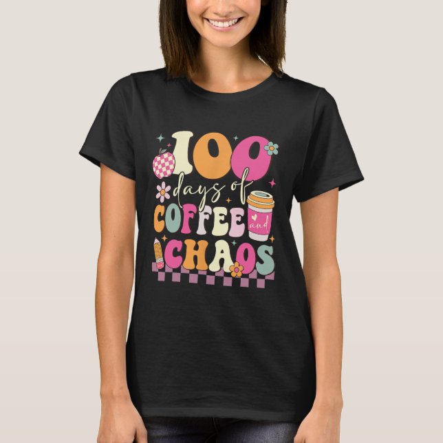 Camiseta 100 Días De Café Escolar Más De 100 Días De Escuel (Anverso)