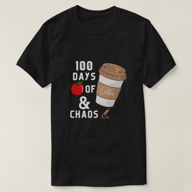Camiseta 100 Días de Café y Caos (Diseño del anverso)