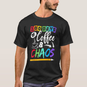 Camiseta 100 días de café y caos 100 días de clases