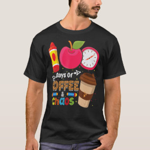 Camiseta 100 días de café y caos - 100 días de escuela