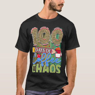 Camiseta 100 días de café y caos 100 días de escuela