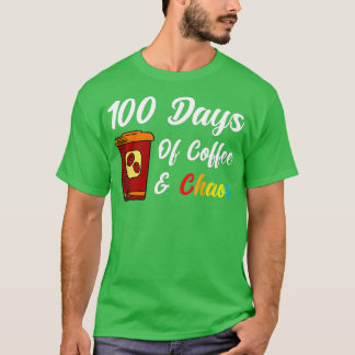 Camiseta 100 días de café y caos - 100 días de escuela