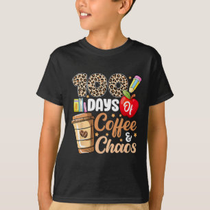 Camiseta 100 Días De Café Y Caos Leopardo 100º Día De Té