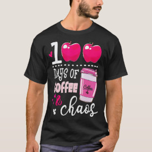 Camiseta 100 Días De Café Y Caos Profesor 100º Día De Coleg
