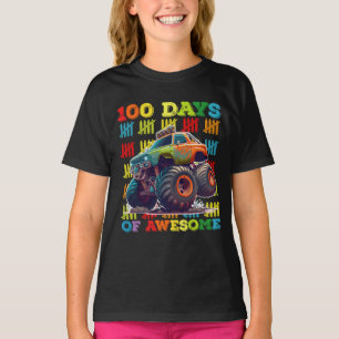 Camiseta 100 Días De Camión Monstruo Impresionante Escuela