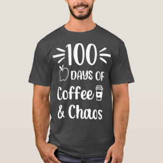 Camiseta 100 días de caos en el café 100 días profesor de e