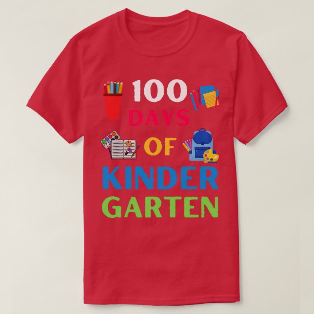 Camiseta 100 días de celebración de jardines de infantes re (Diseño del anverso)