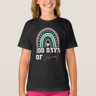 Camiseta 100 días de celebración escolar cortan el arcoiris