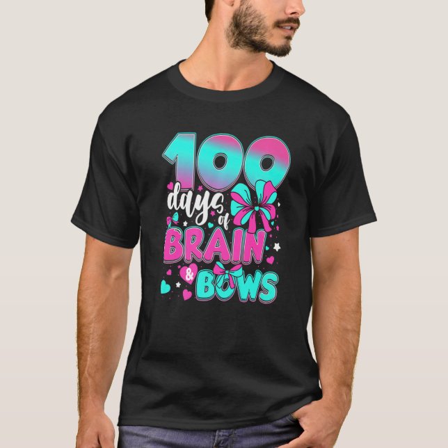 Camiseta 100 días de cerebros escolares y golpes 100 días d (Anverso)