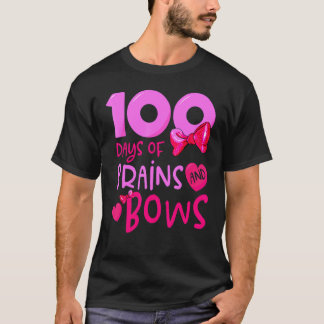 Camiseta 100 Días De Cerebros Y Lazos Niños Y Maestra De La