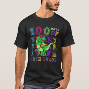 Camiseta 100 Días De Chicas De Niños De Sexto Grado Dino 10