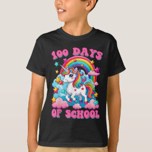 Camiseta 100 días de Chicas de unicornio en la escuela