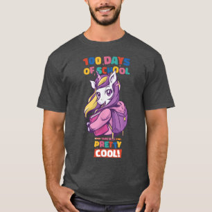Camiseta 100 días de Chicas de unicornio escolares