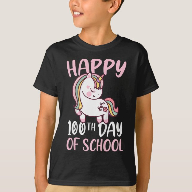 Camiseta 100 Días De Chicas Escolares Felices Cien Días De  (Anverso)