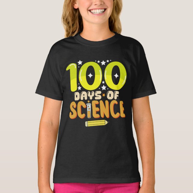Camiseta 100 días de ciencia 100 días de maestro escolar (Anverso)
