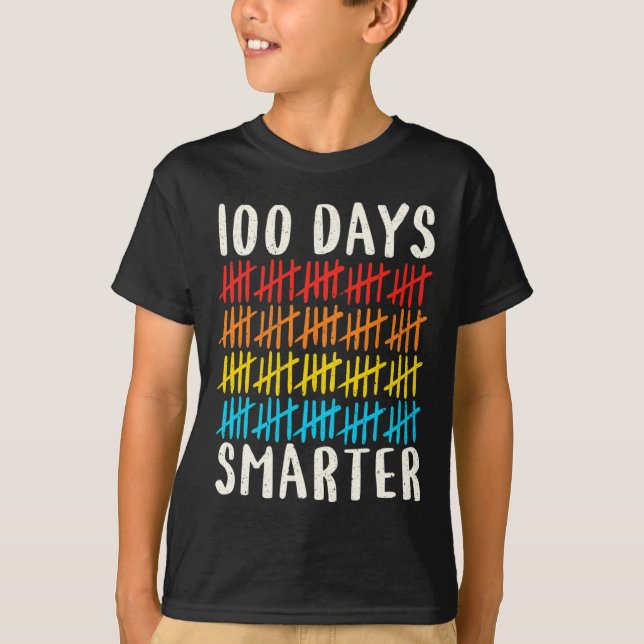 Camiseta 100 días de clase, 100 días, maestro más inteligen (Anverso)