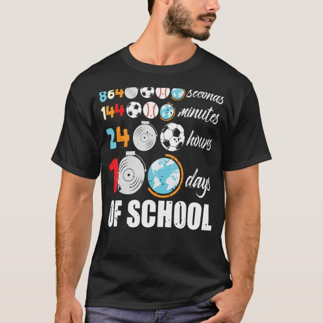 Camiseta 100 días de clase de alumnos de primaria de preesc (Anverso)