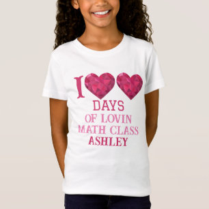 Camiseta 100 días de clase de matemáticas amorosas
