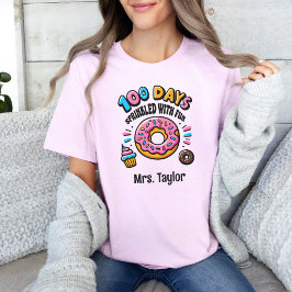 Camiseta 100 días de clase educativa educativa colorida pro