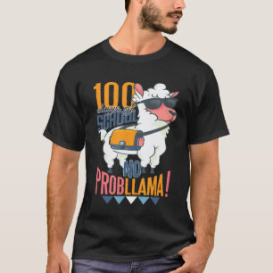 Camiseta 100 DÍAS DE CLASE NO PROB LLAMA Meme Maestros