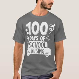 Camiseta 100 días de clases 100 días de autobuses escolares