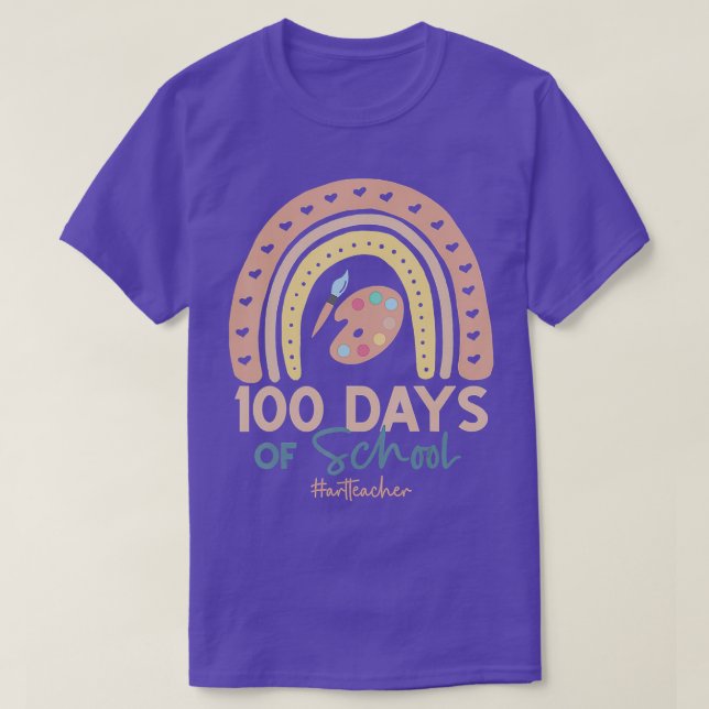 Camiseta 100 días de clases de arte 100 días lluvia de arte (Diseño del anverso)