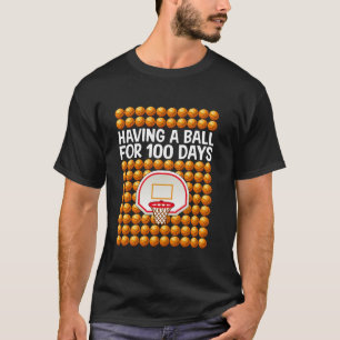 Camiseta 100 días de clases de baloncesto 100 días de bolas
