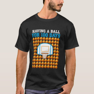 Camiseta 100 días de clases de baloncesto 100 días de bolas