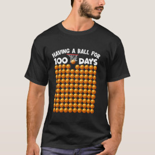 Camiseta 100 días de clases de baloncesto 100 días de bolas
