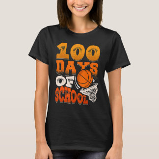 Camiseta 100 días de clases de baloncesto infantil