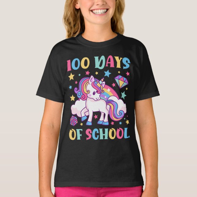 Camiseta 100 días de clases de Chica de profesores de Chica (Anverso)